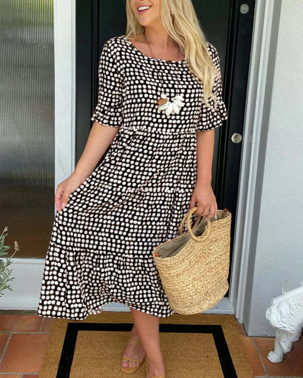 Blythea | Robe Midi Décontractée à Volants