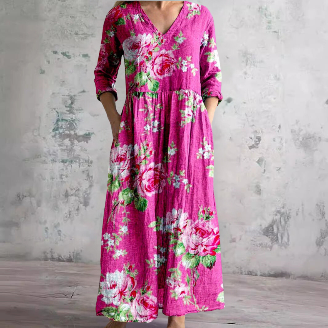 Dearyn | Robe D'été À Col En V Et Motif Floral