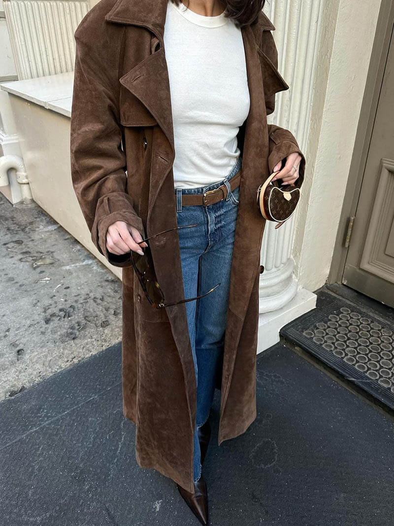 Molly | Manteau trench en daim