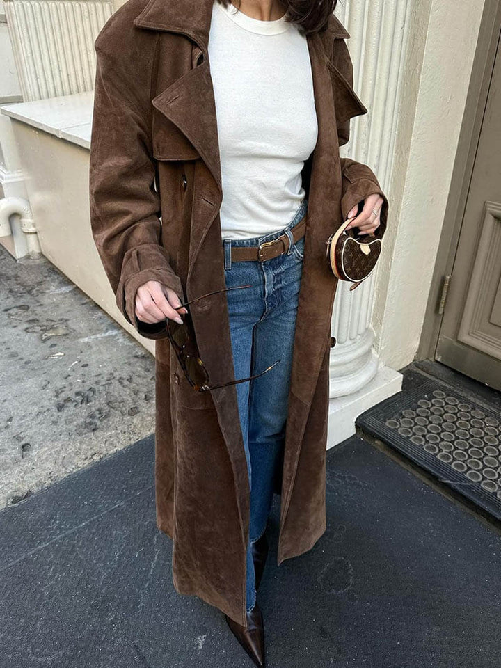 Molly | Manteau trench en daim