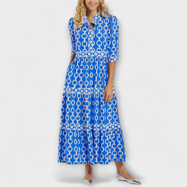 Shea | Robe Midi À Motif Chaîne