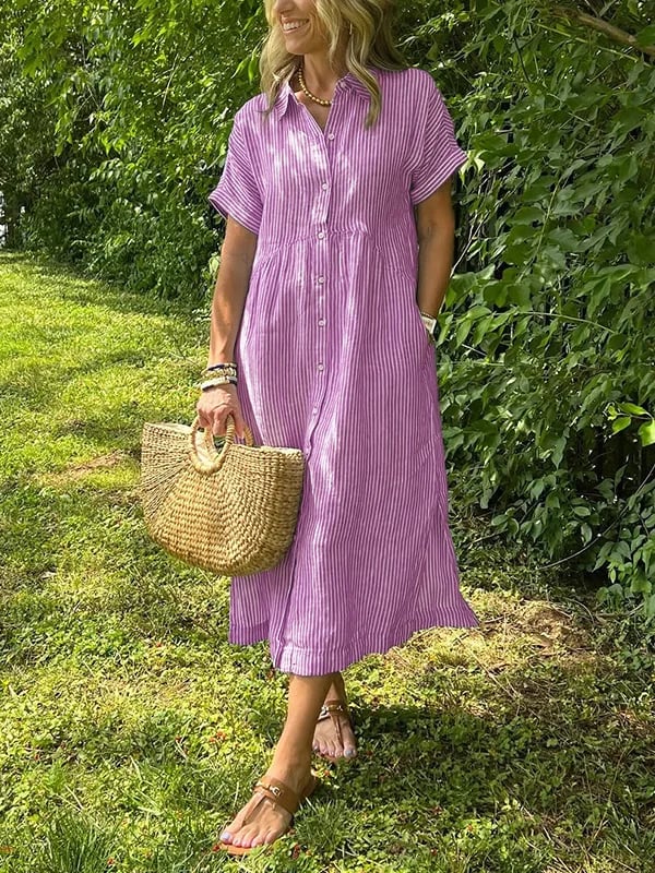 Charleigh | Robe Élégante À Rayures