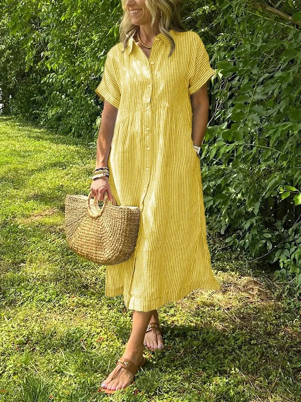 Charleigh | Robe Élégante À Rayures