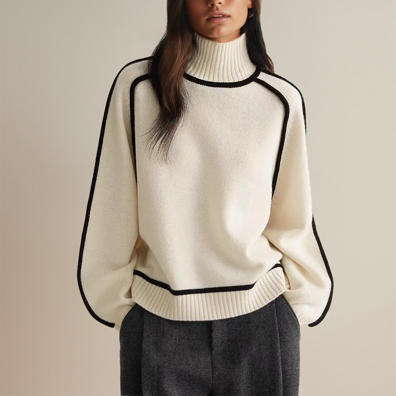 Malia | Pull Col Roulé Couture
