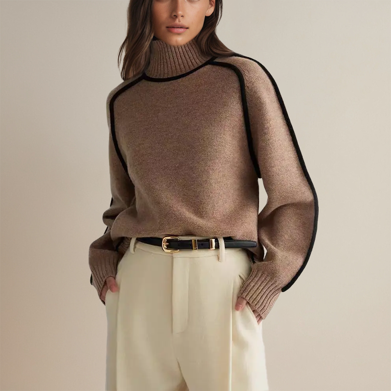 Malia | Pull Col Roulé Couture