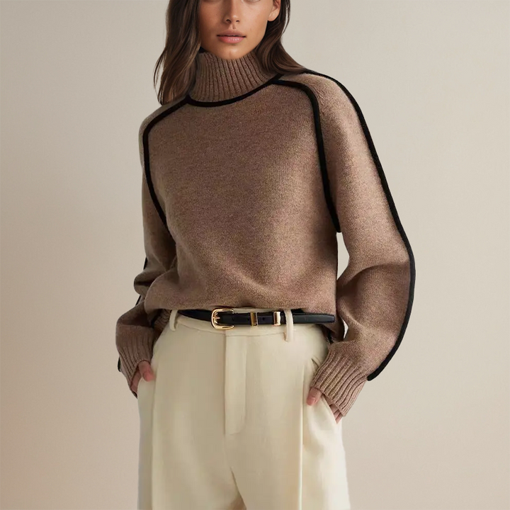 Malia | Pull Col Roulé Couture