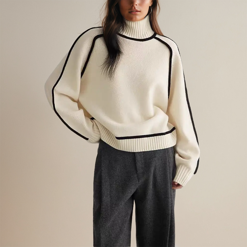 Malia | Pull Col Roulé Couture