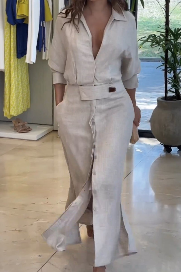 Astride | Robe Longue à Col en V