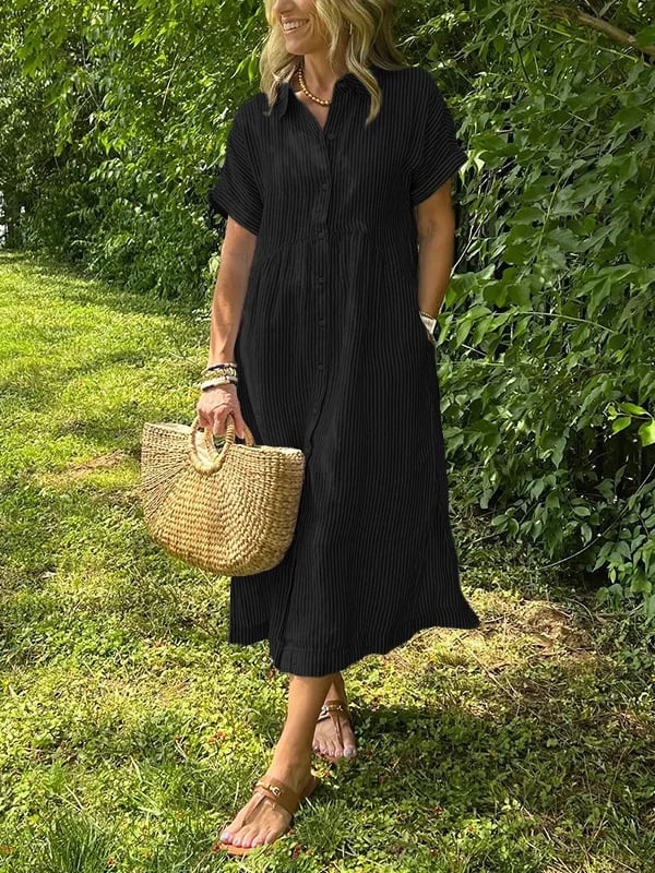 Sabreen | Robe Longue Rayée À Col En V