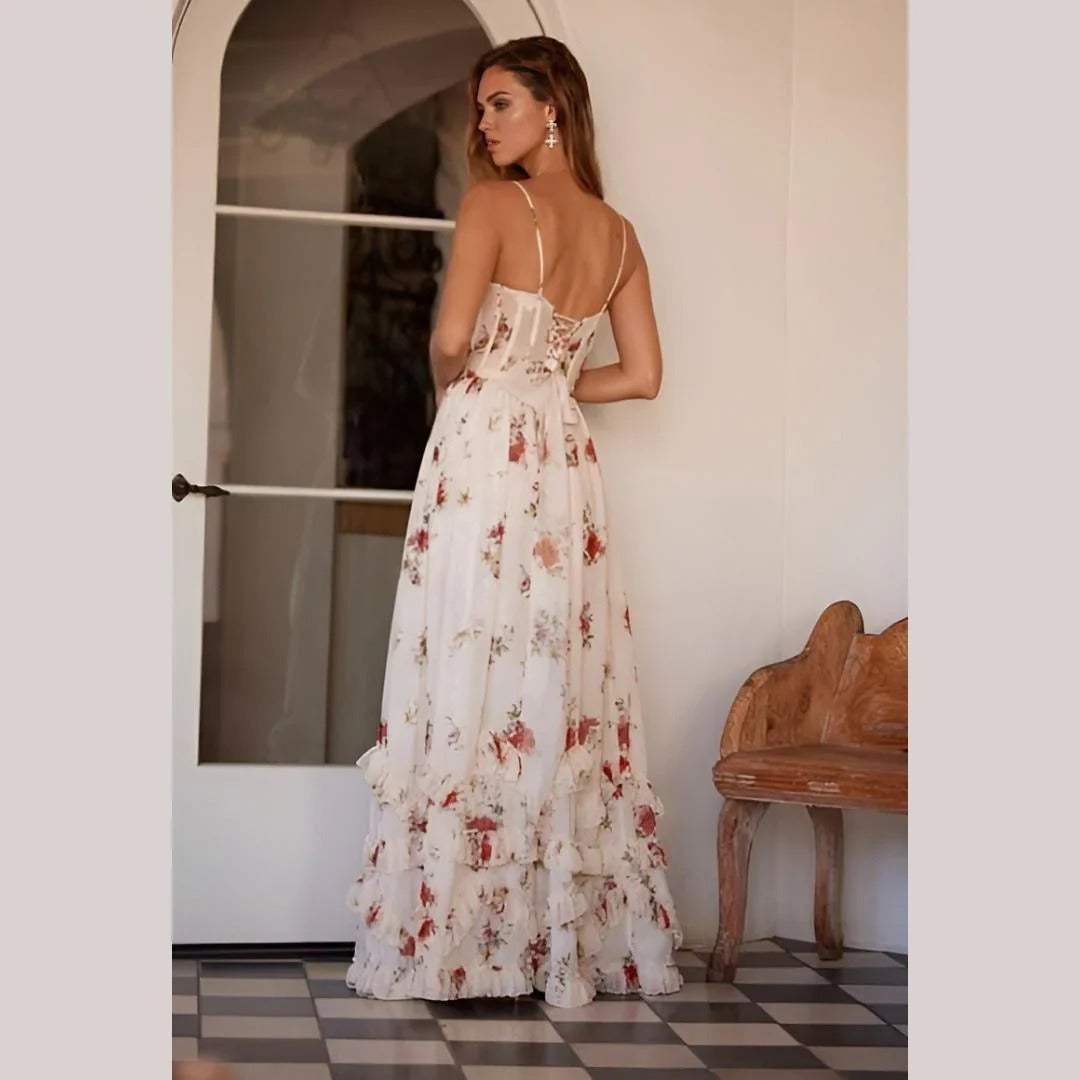 Solenne | Robe Fleurie Élégante